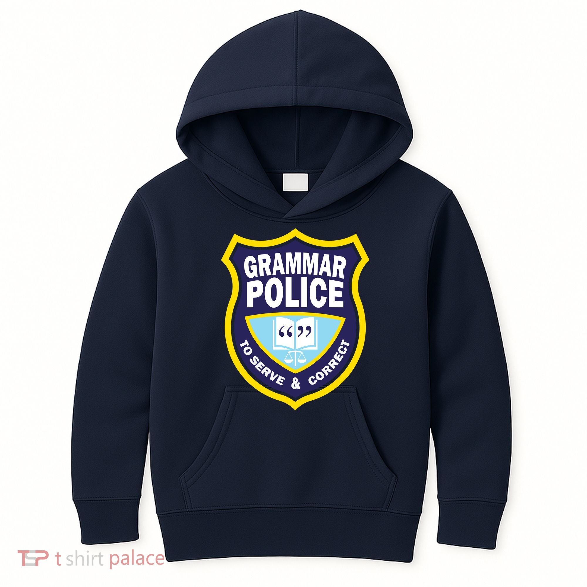 Grammar Police Badge Kids Hoodie