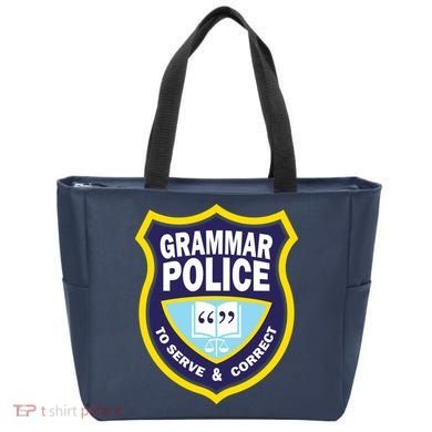 Grammar Police Badge Tote Bag