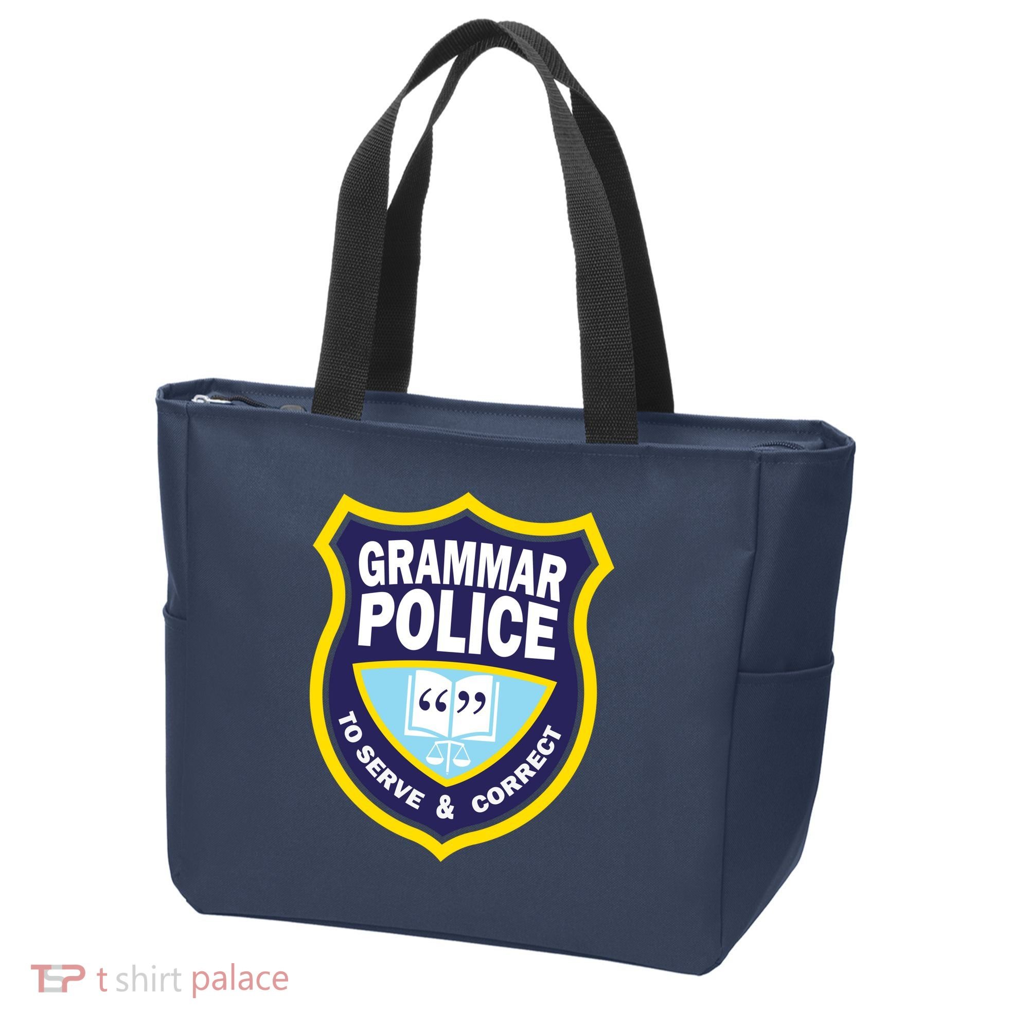 Grammar Police Badge Tote Bag
