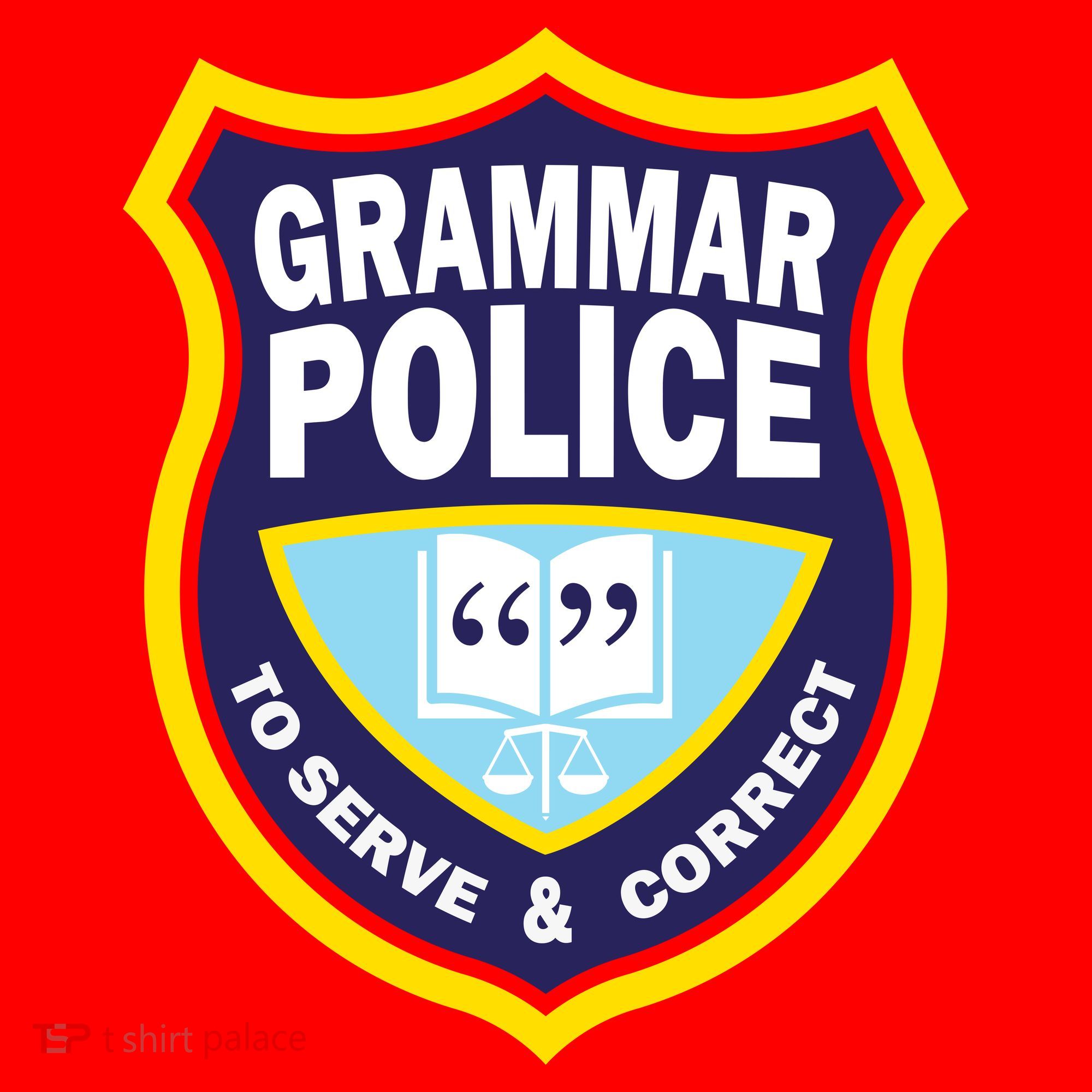 Grammar Police Badge Santa Hat