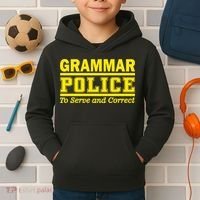 Grammar Police To Serve and Correct Kids Hoodie thumb 2