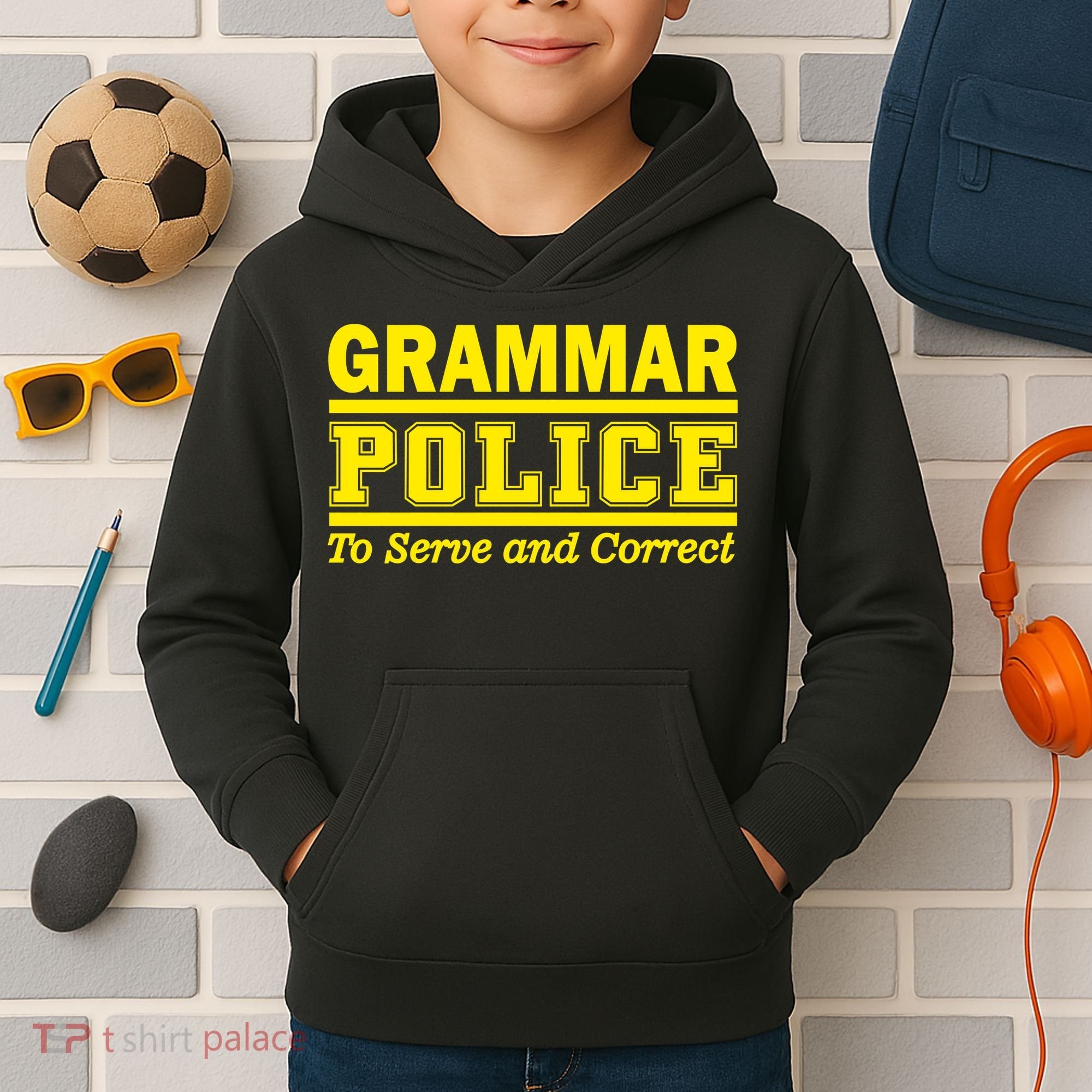Grammar Police To Serve and Correct Kids Hoodie