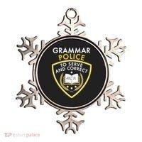 Grammar Police To Serve And Correct Funny Ornament thumb 0