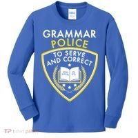 Grammar Police To Serve And Correct Funny Kids Long Sleeve Shirt thumb 0