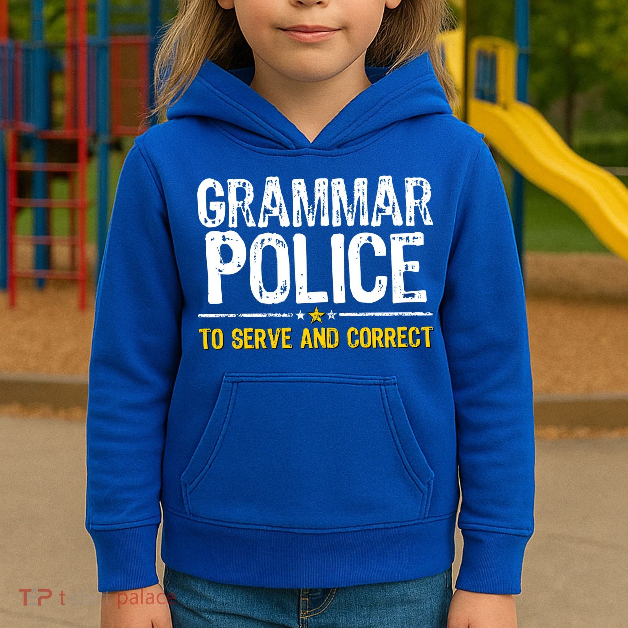 Grammar Police To Serve And Correct Funny Meme Kids Hoodie