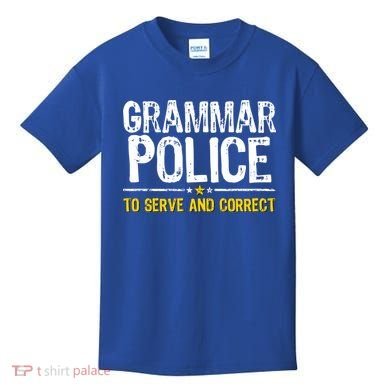 Grammar Police To Serve And Correct Funny Meme Kids T-Shirt