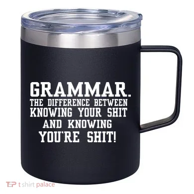 GRAMMAR The Differences 12oz Stainless Steel Coffee Mug