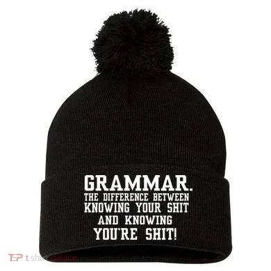 GRAMMAR The Differences Pom Pom 12in Knit Beanie