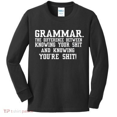GRAMMAR The Differences Kids Long Sleeve Shirt