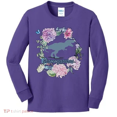 Grammysaurus Dinosaur Grammy Saurus Kids Long Sleeve Shirt