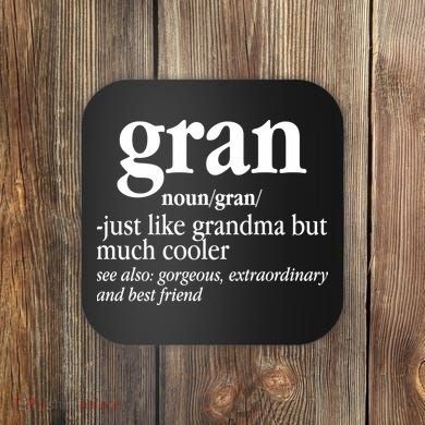 Gran Funny Definition Grandmother Coaster