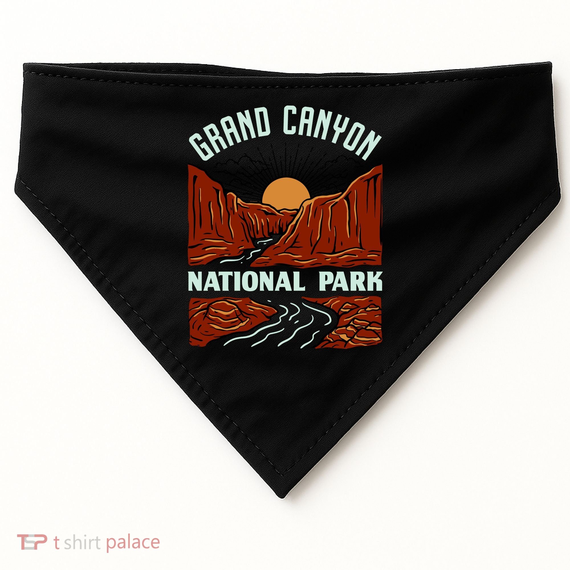 Grand Canyon National Park Illustration USA-Made Doggie Bandana