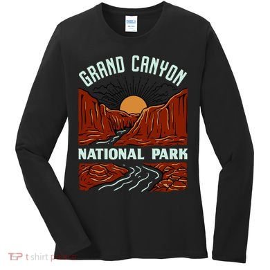 Grand Canyon National Park Illustration Women's Long Sleeve Shirt