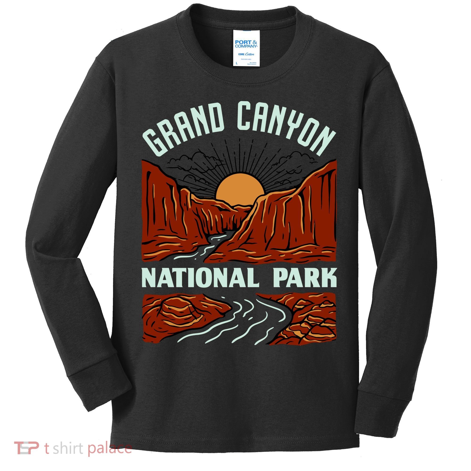 Grand Canyon National Park Illustration Kids Long Sleeve Shirt