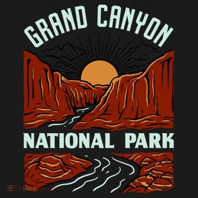 Grand Canyon National Park Illustration Short Acrylic Beanie