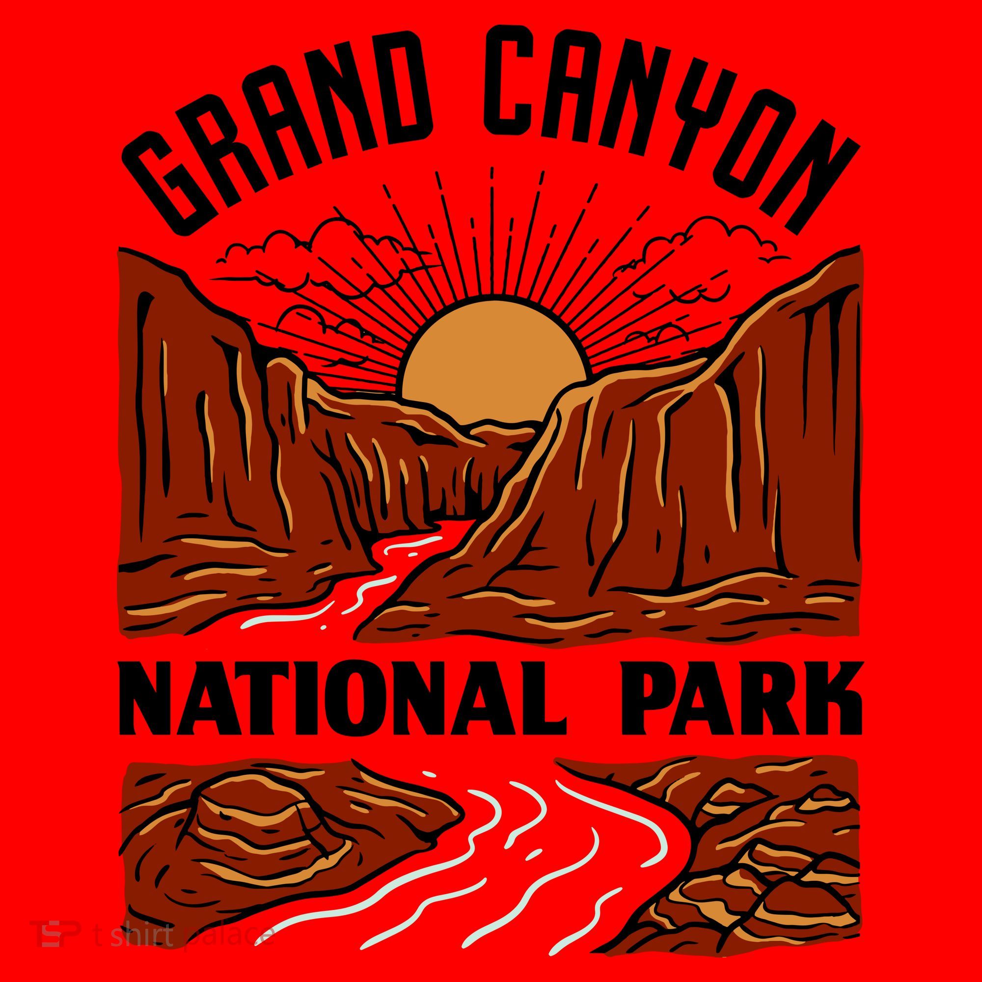 Grand Canyon National Park Illustration Santa Hat