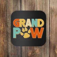 Grand Paw Funny Dog Grandpa Coaster thumb 0
