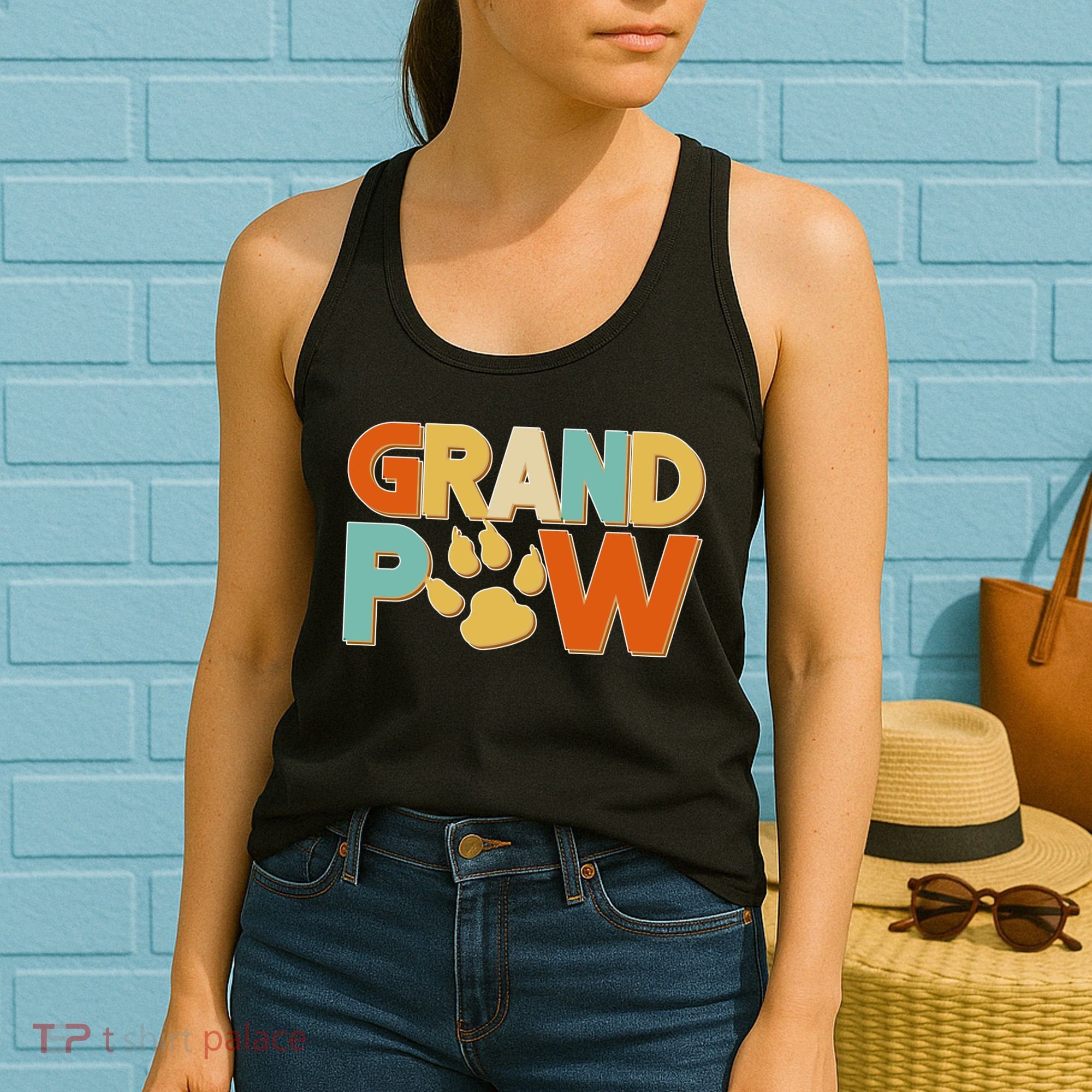 Grand Paw Funny Dog Grandpa Women's Tank Top