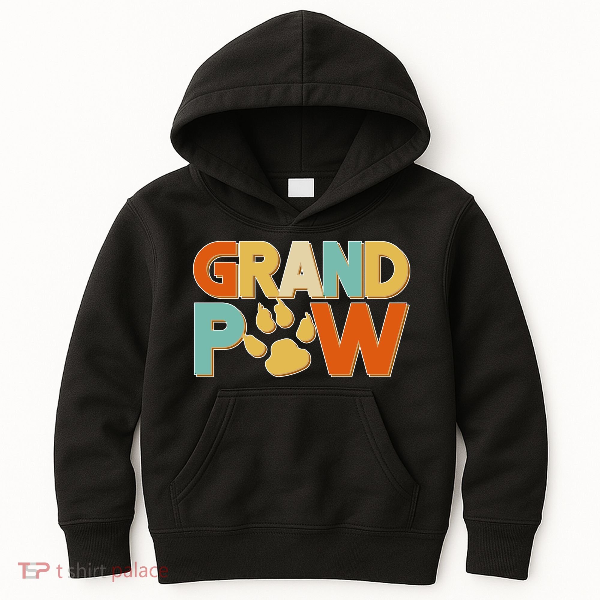 Grand Paw Funny Dog Grandpa Kids Hoodie