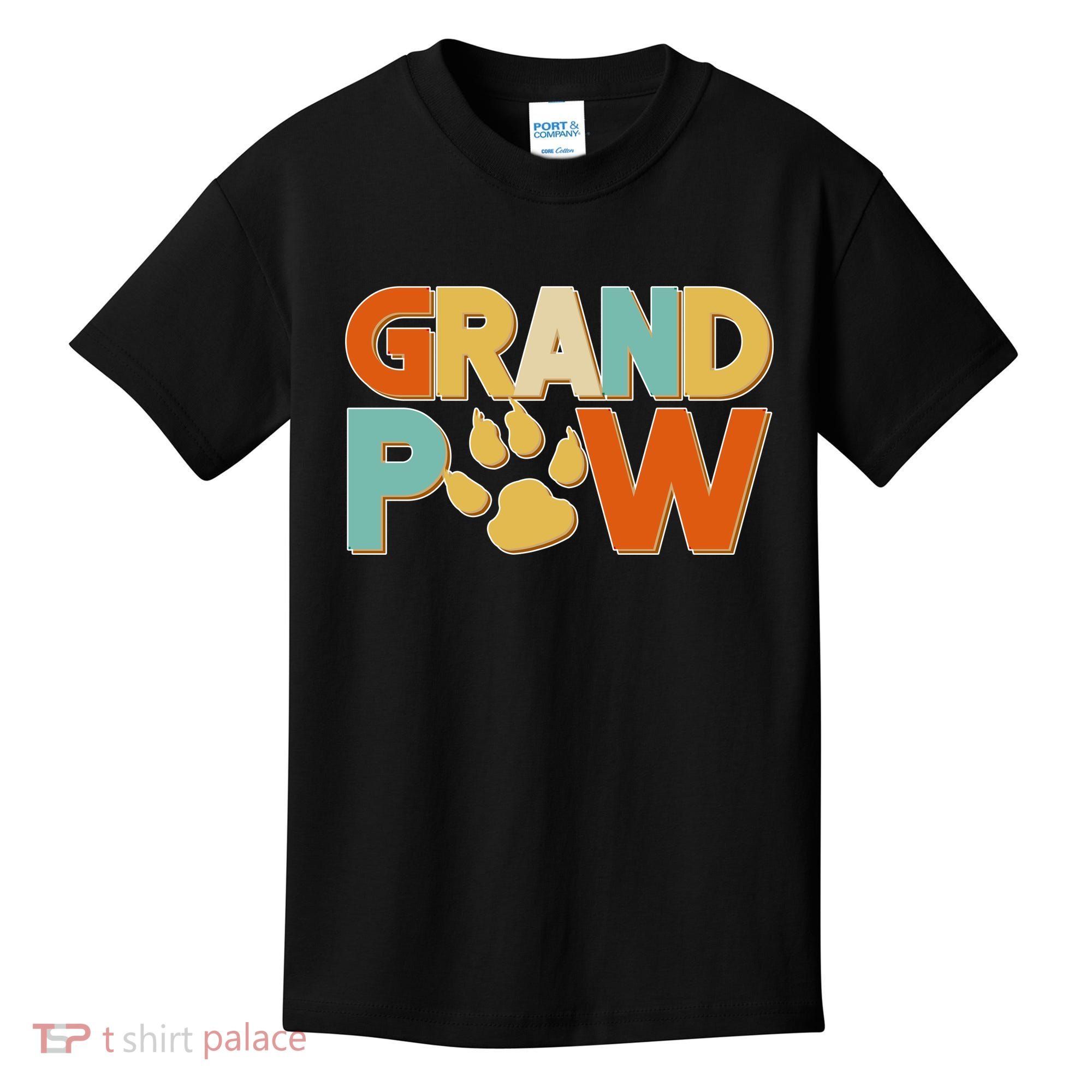 Grand Paw Funny Dog Grandpa Kids T-Shirt
