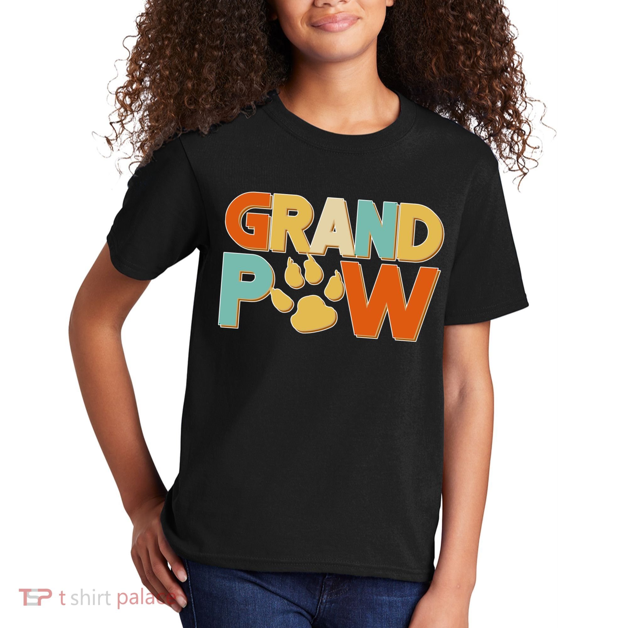 Grand Paw Funny Dog Grandpa Kids T-Shirt