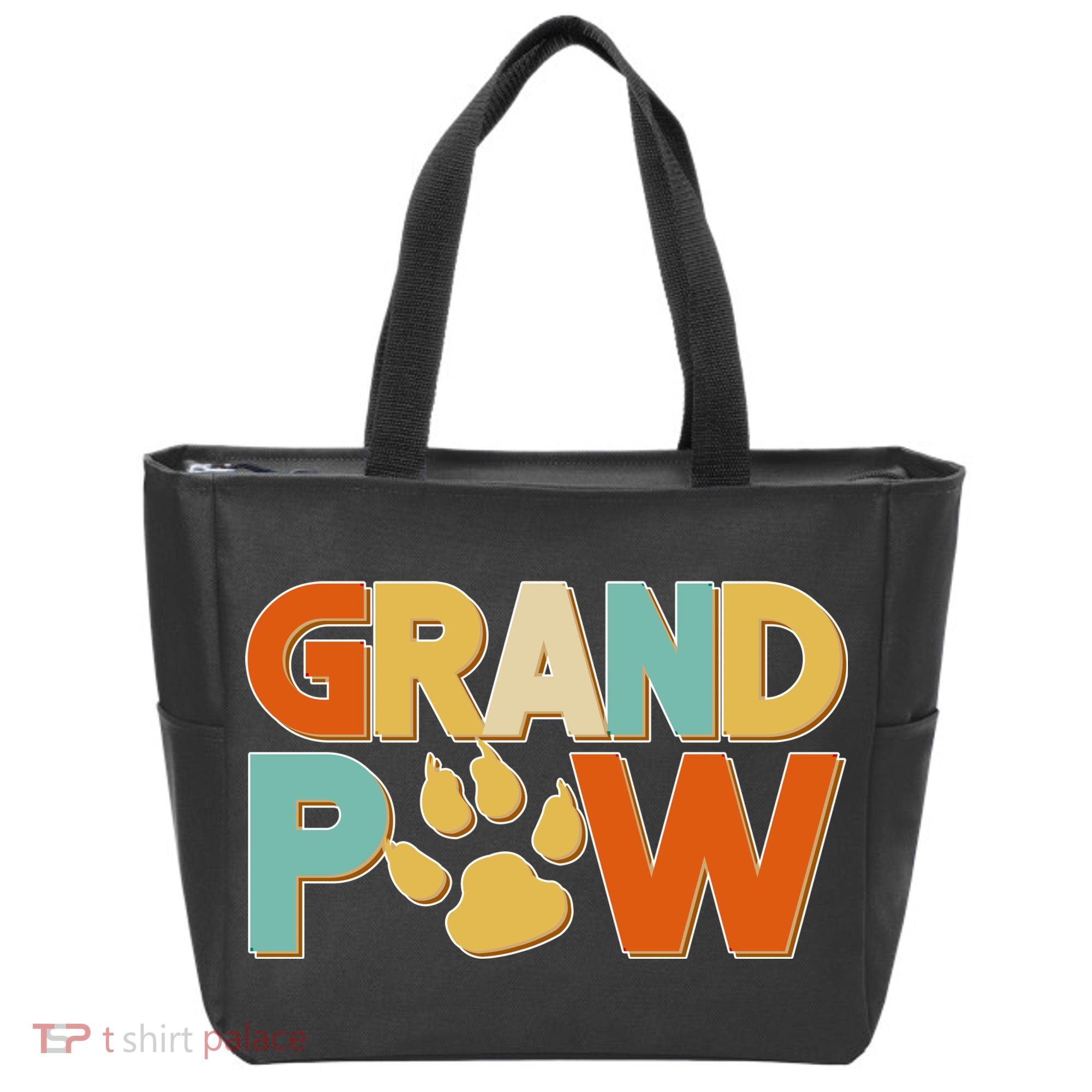 Grand Paw Funny Dog Grandpa Tote Bag