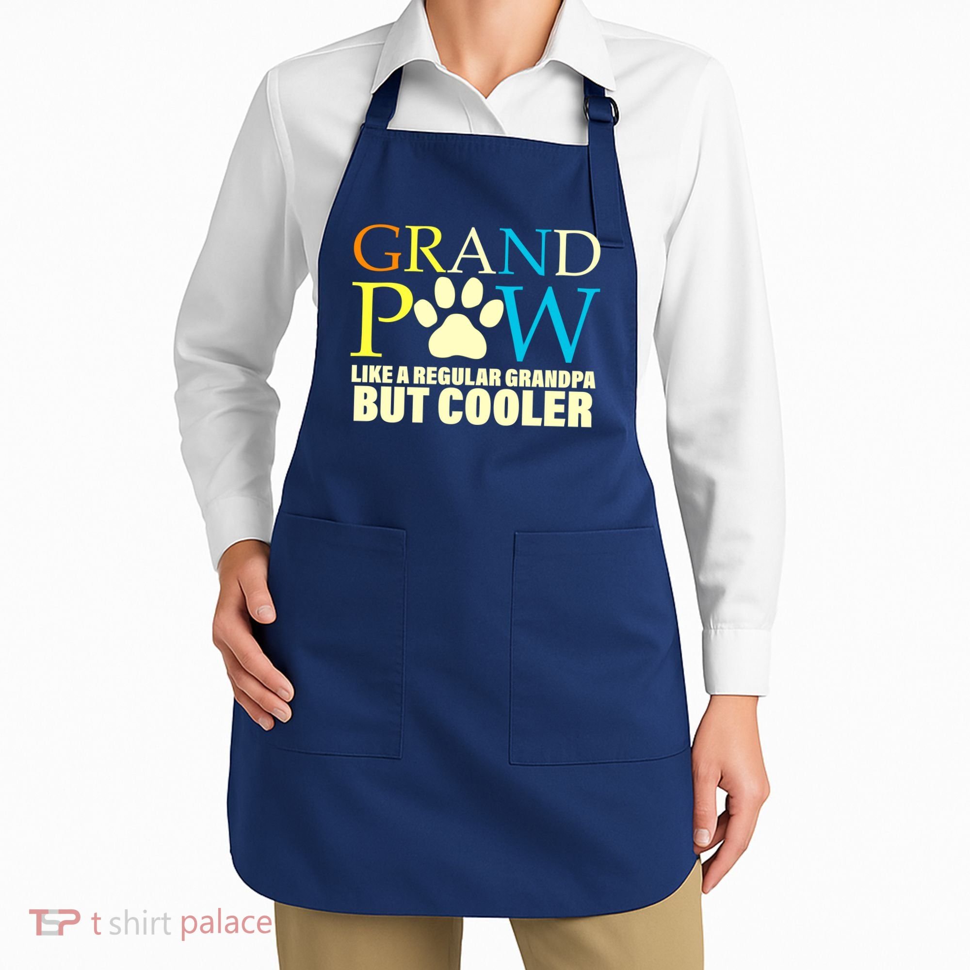 Grand Paw Like A Regular Grandpa But Cooler Apron