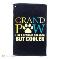 Grand Paw Like A Regular Grandpa But Cooler Golf Towel thumb 0