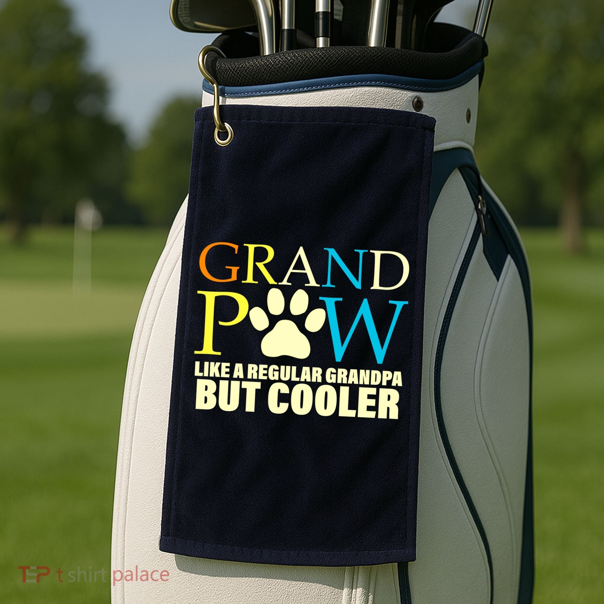 Grand Paw Like A Regular Grandpa But Cooler Golf Towel
