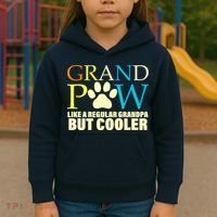 Grand Paw Like A Regular Grandpa But Cooler Kids Hoodie thumb 3