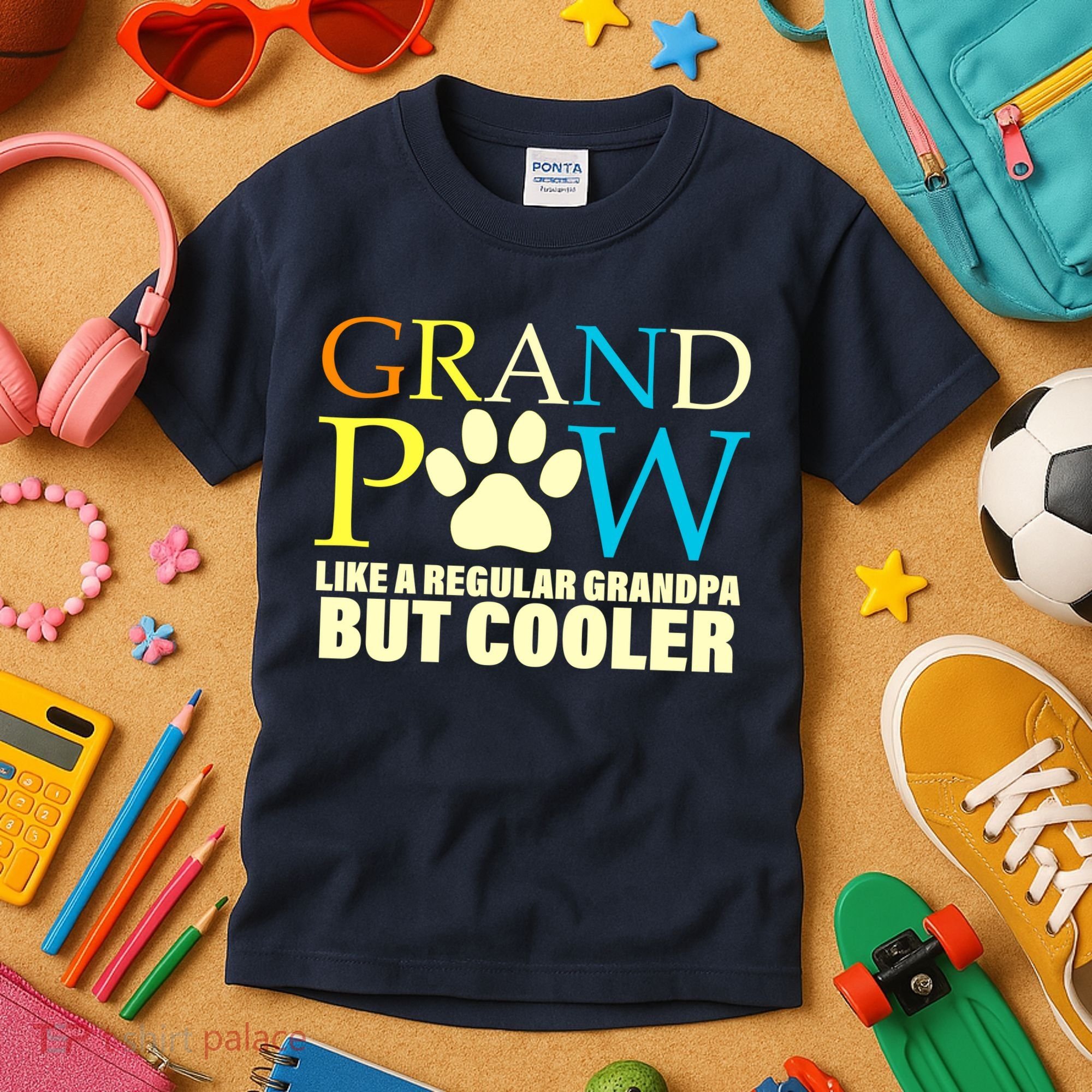 Grand Paw Like A Regular Grandpa But Cooler Kids T-Shirt
