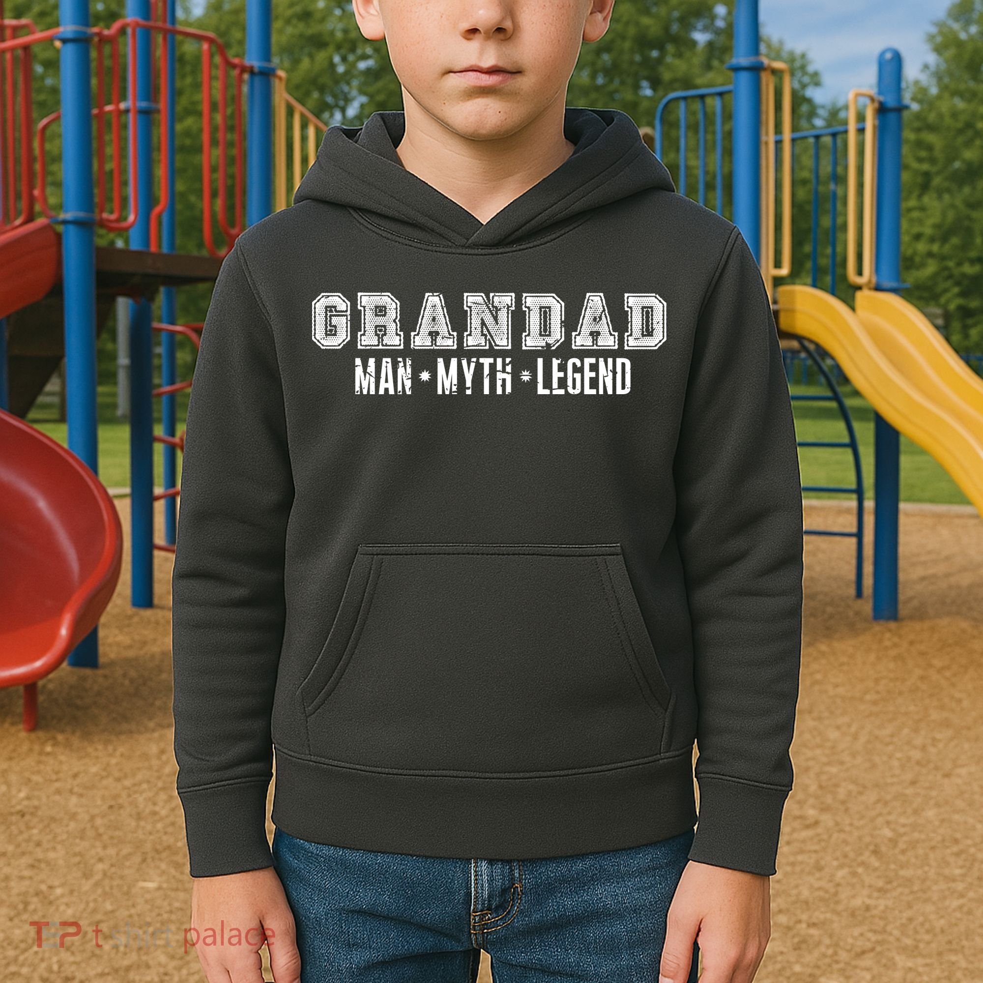 Granddad Man Myth Legend Kids Hoodie