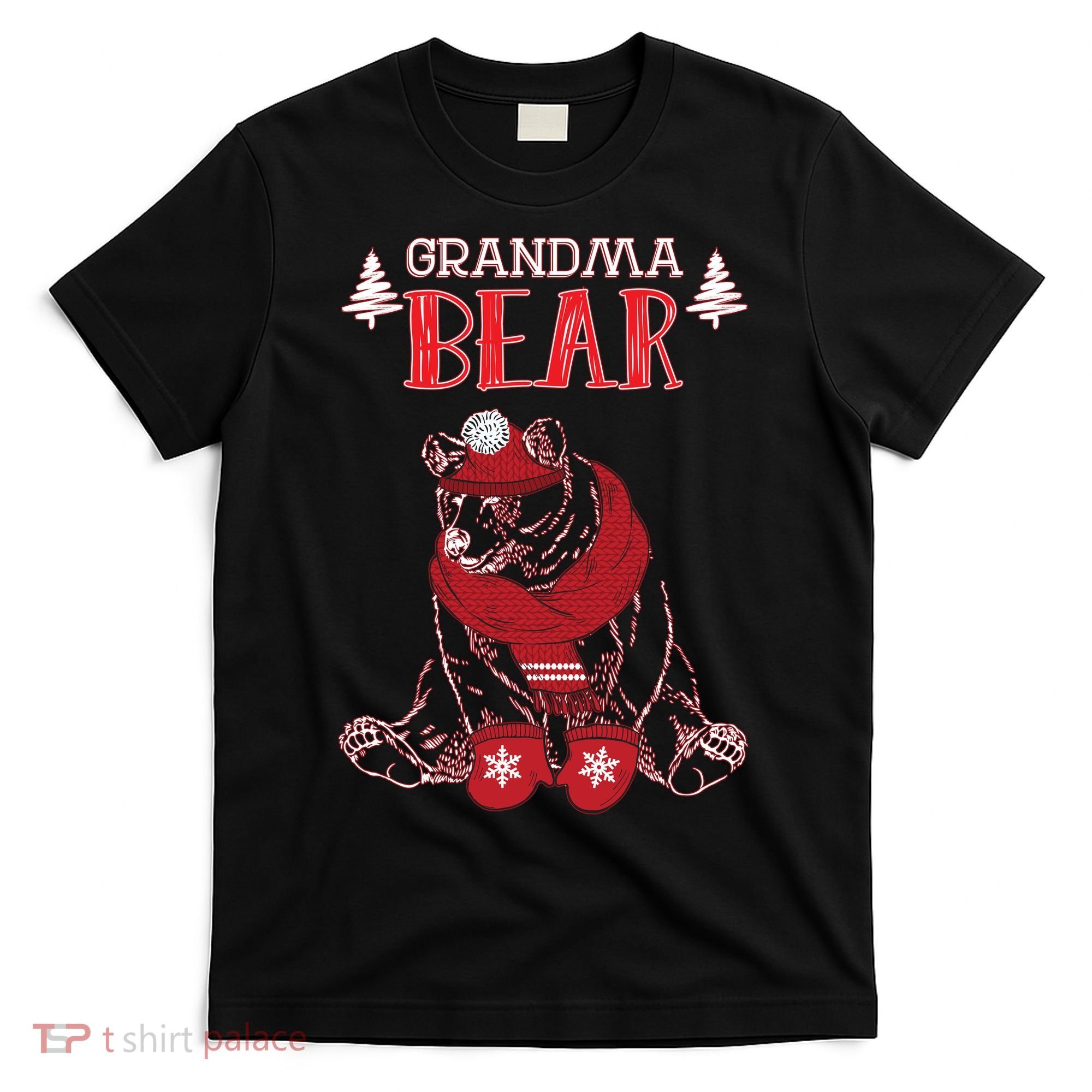 Grandma Bear Christmas Santa Family Matching Pajamas T-Shirt