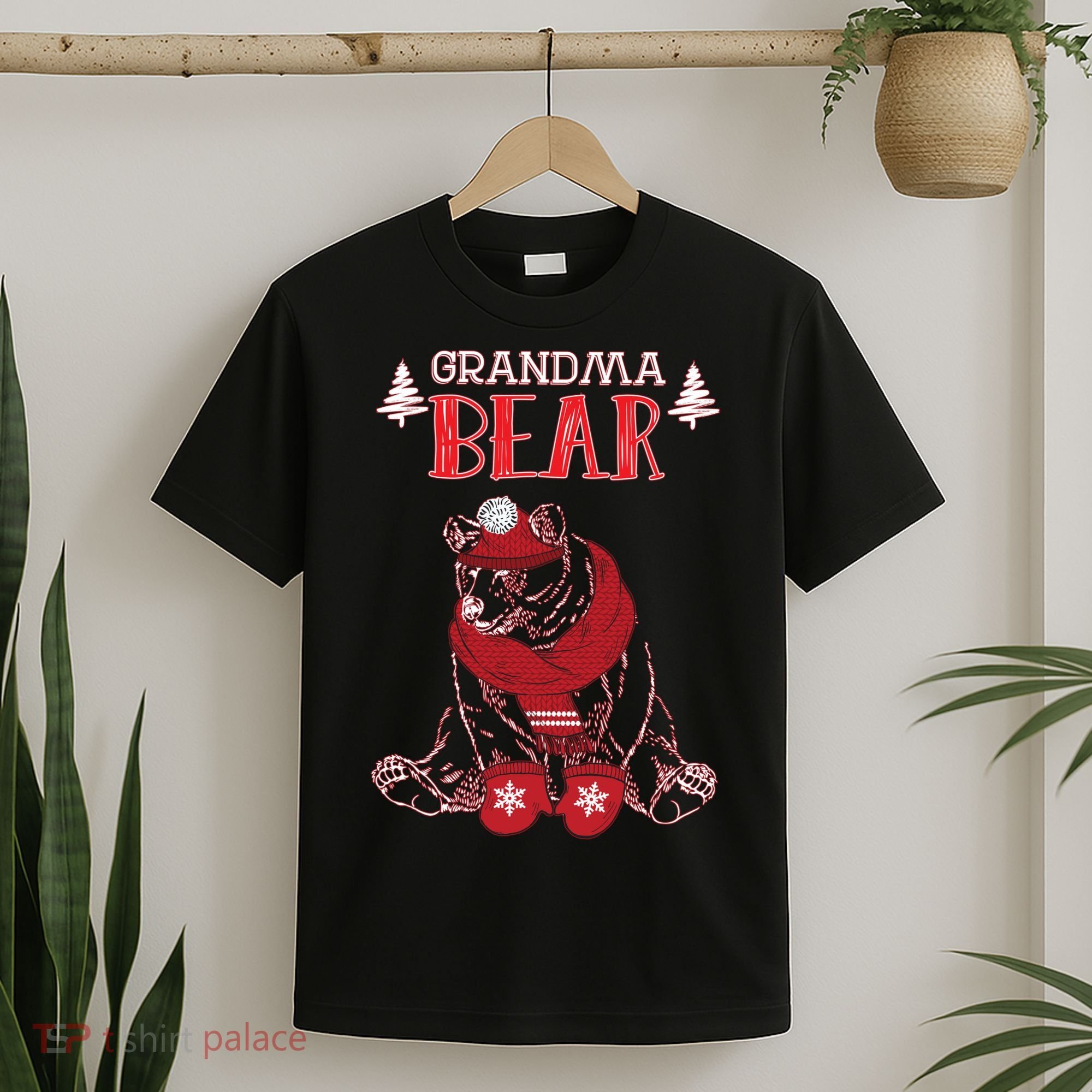 Grandma Bear Christmas Santa Family Matching Pajamas T-Shirt