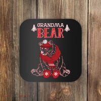 Grandma Bear Christmas Santa Family Matching Pajamas Coaster thumb 0