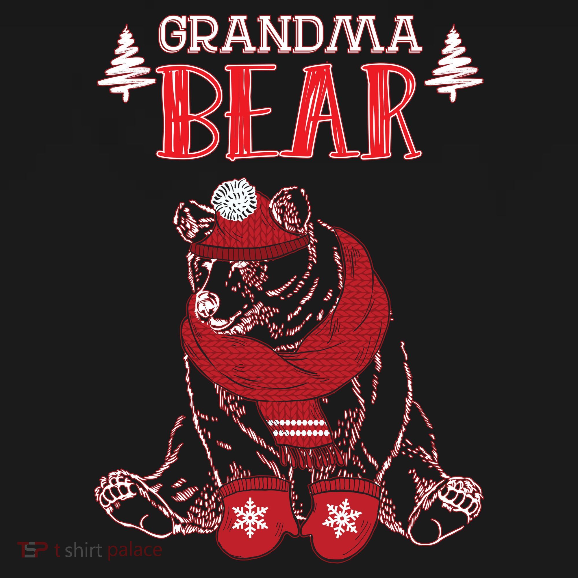 Grandma Bear Christmas Santa Family Matching Pajamas Women's Tank Top