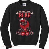 Grandma Bear Christmas Santa Family Matching Pajamas Kids Sweatshirt thumb 0