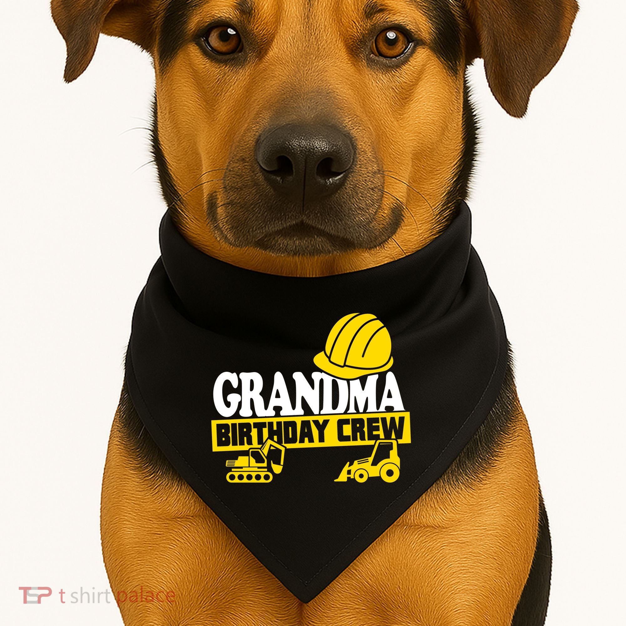 Grandma Birthday Crew Construction Party USA-Made Doggie Bandana