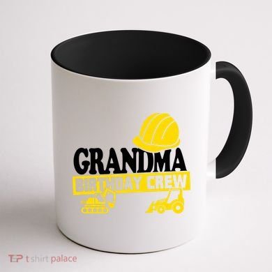 Grandma Birthday Crew Construction Party Coffee Mug back