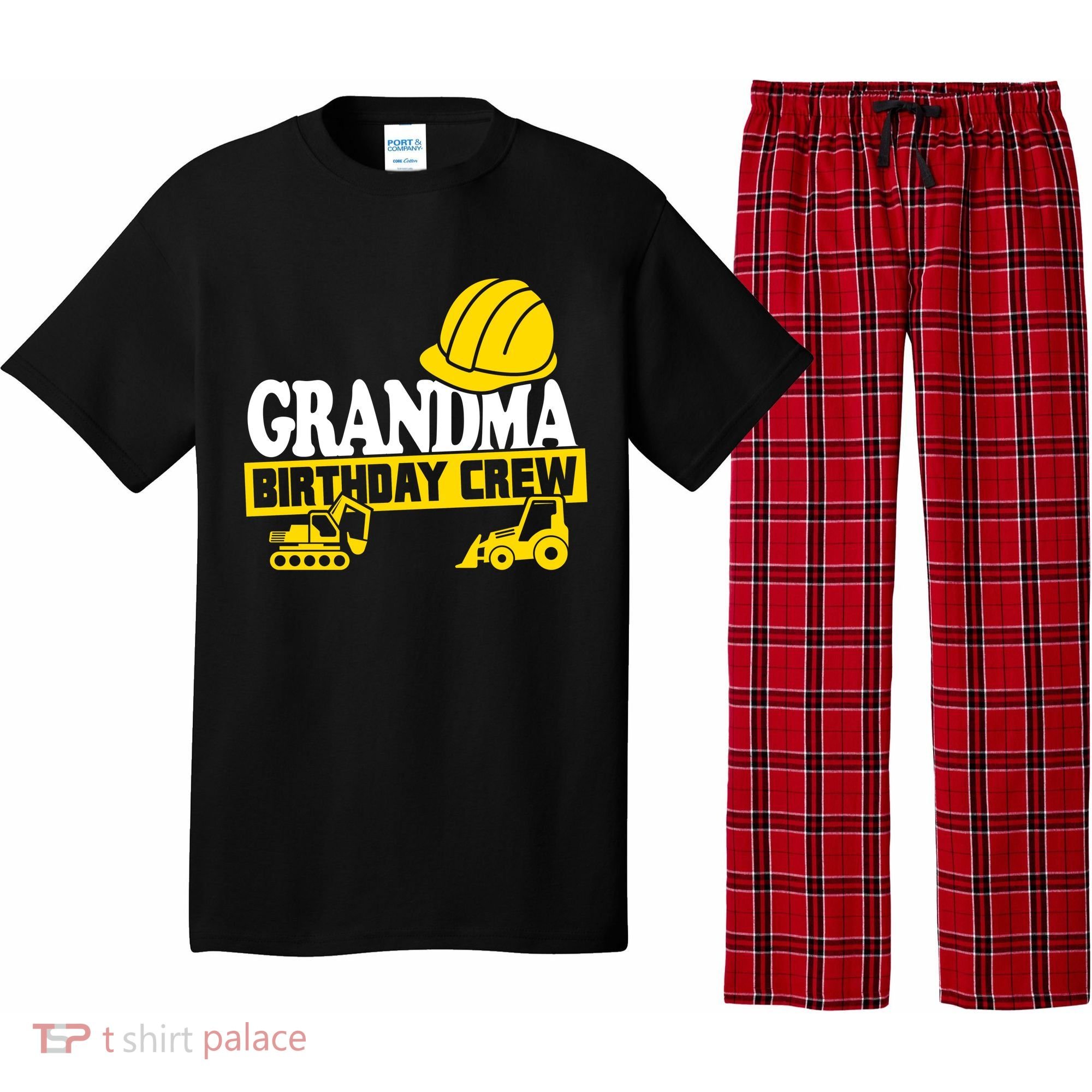 Grandma Birthday Crew Construction Party Pajama Set