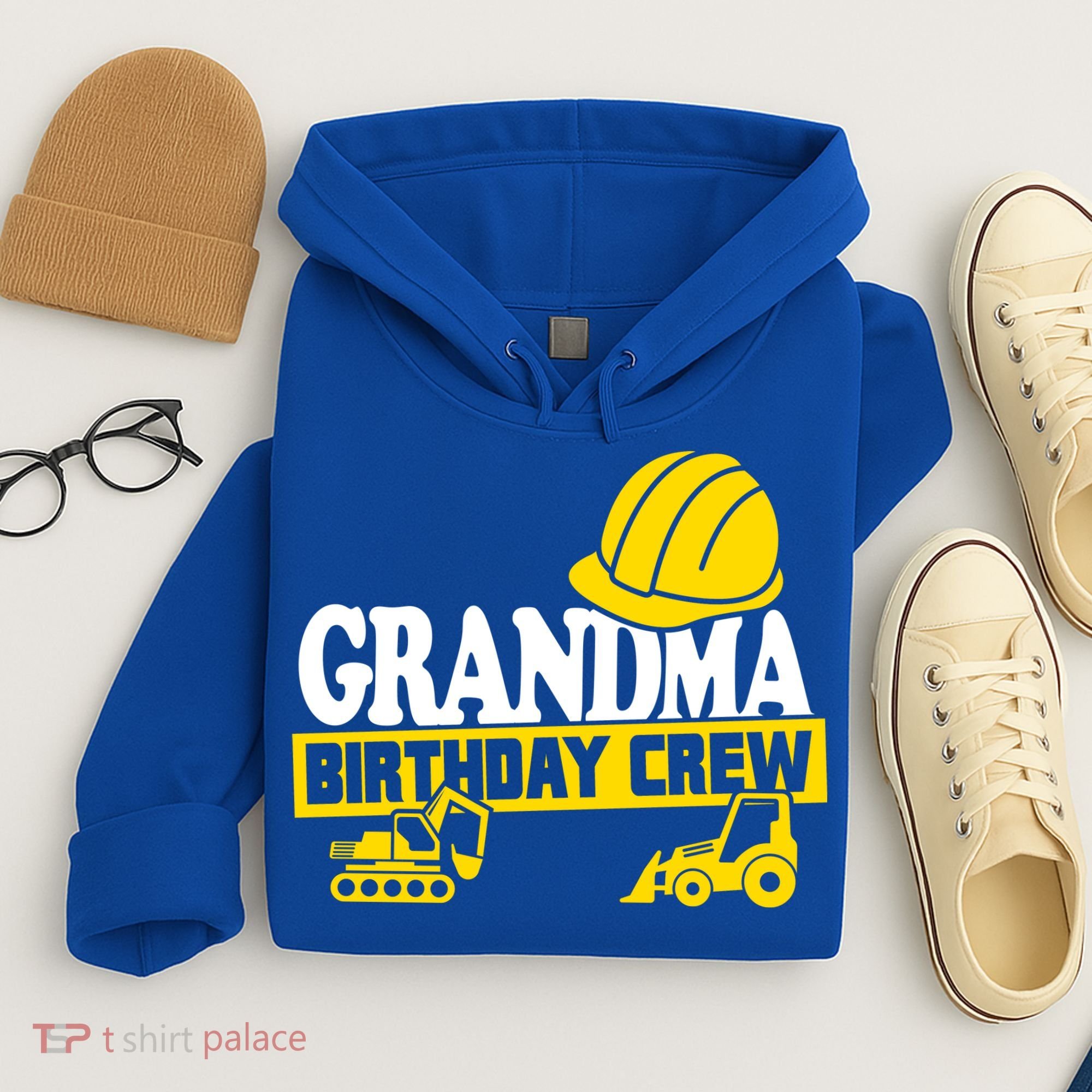 Grandma Birthday Crew Construction Party Hoodie