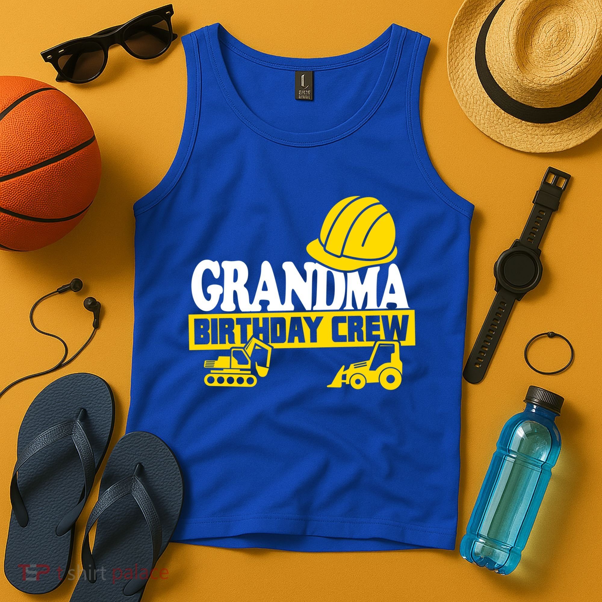 Grandma Birthday Crew Construction Party Tank Top