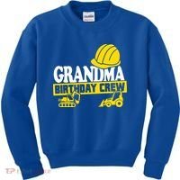 Grandma Birthday Crew Construction Party Kids Sweatshirt thumb 0