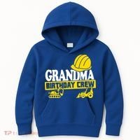 Grandma Birthday Crew Construction Party Kids Hoodie thumb 0