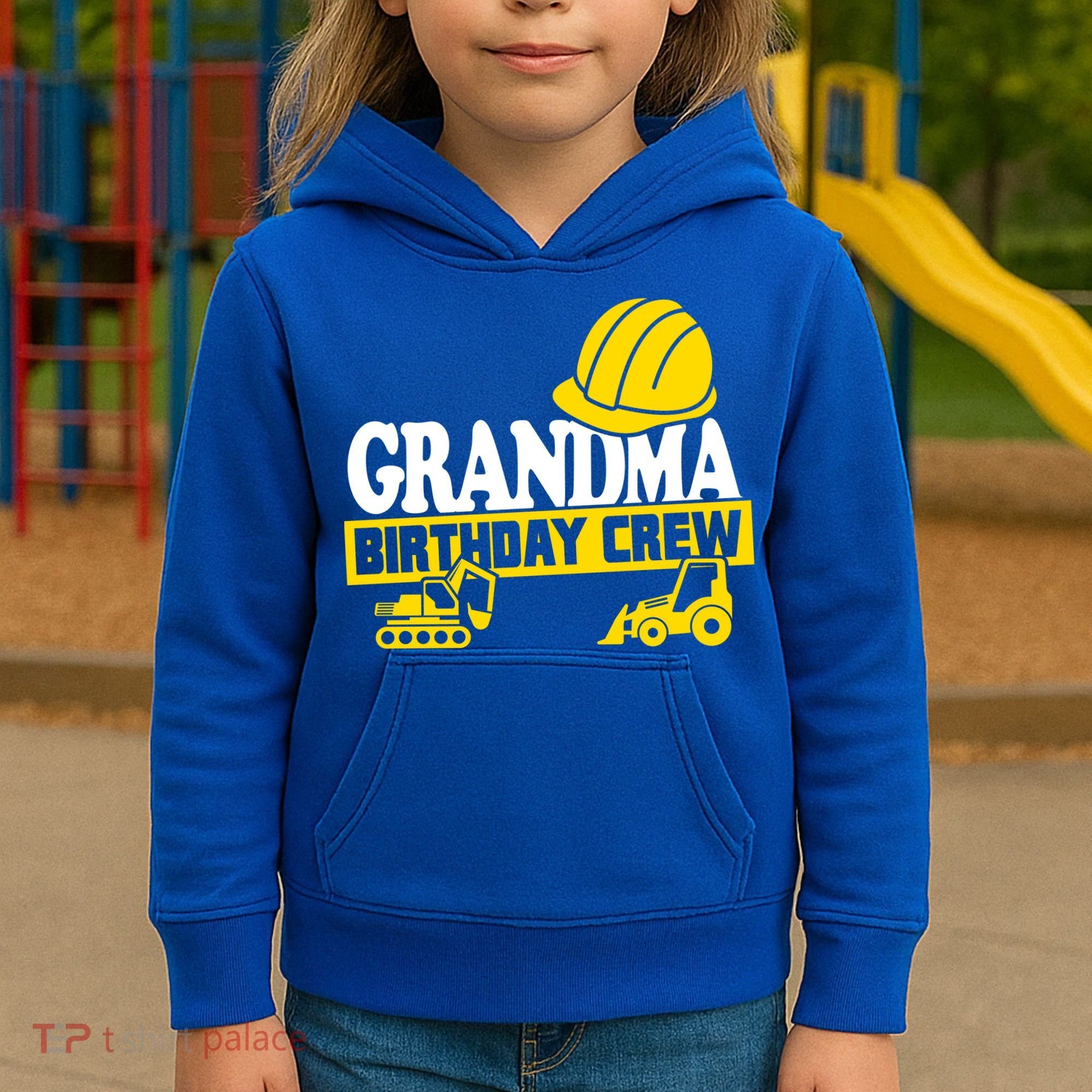 Grandma Birthday Crew Construction Party Kids Hoodie