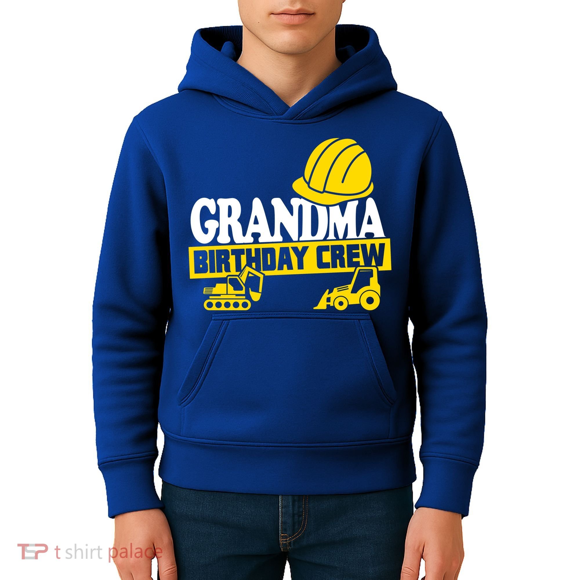 Grandma Birthday Crew Construction Party Kids Hoodie