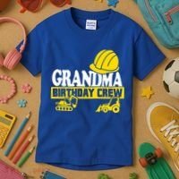 Grandma Birthday Crew Construction Party Kids T-Shirt thumb 3