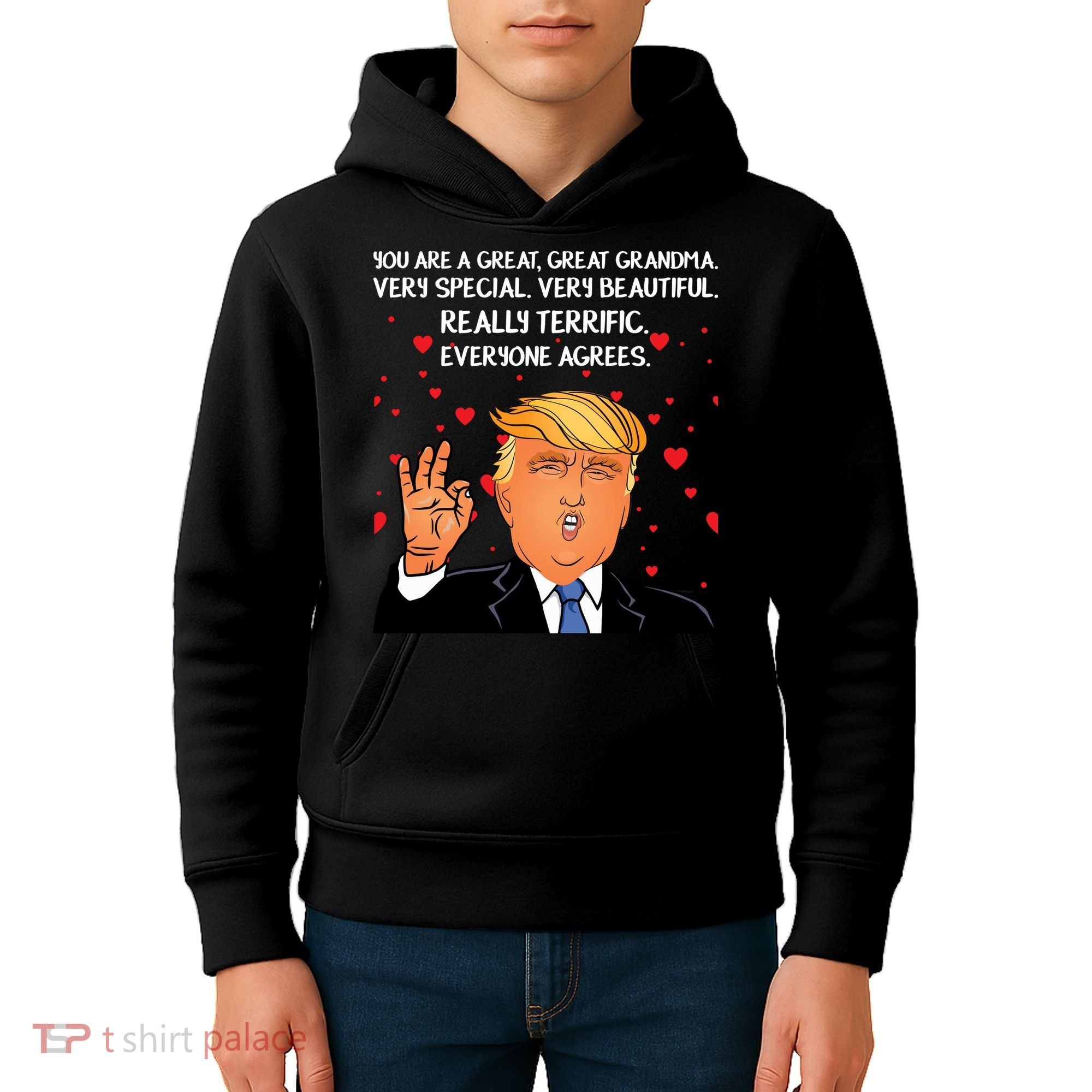 Grandma For Donald Trump Kids Hoodie