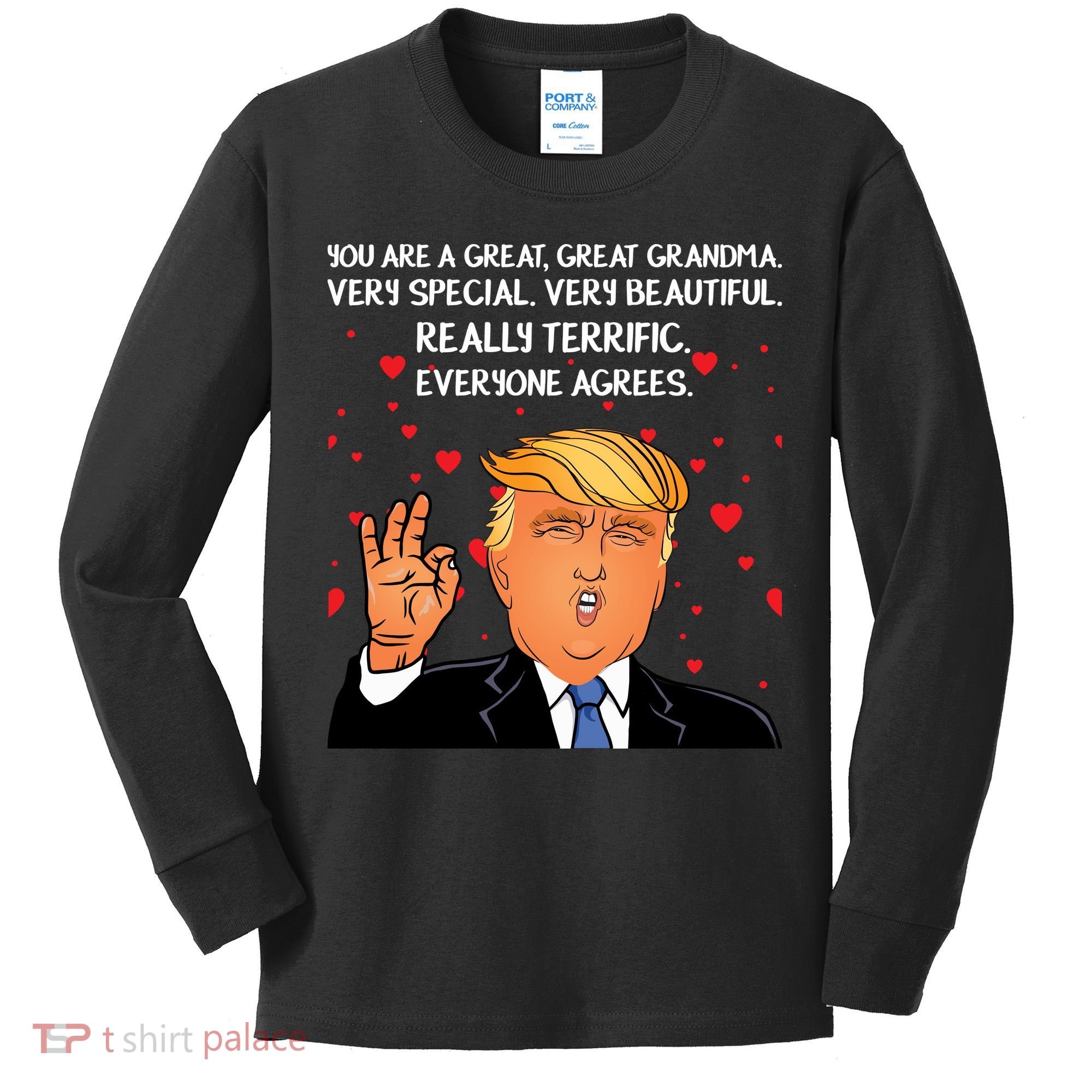 Grandma For Donald Trump Kids Long Sleeve Shirt