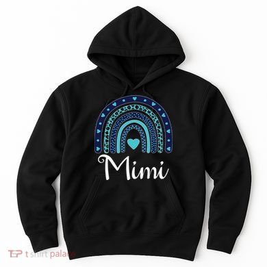 Grandma MiMi Blue Leopard Rainbow Hoodie